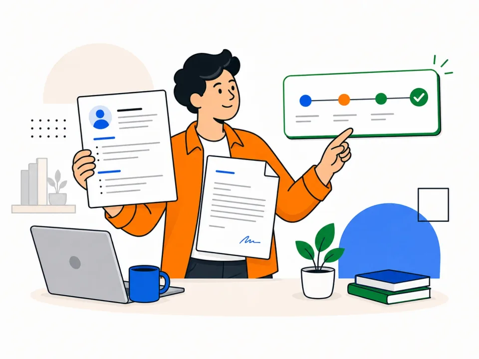 A person preparing an application and planning the next step